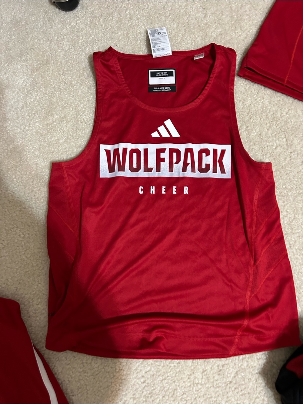 Adidas Red Wolfpack Cheer Tank